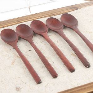 원목 옻칠 나무숟가락 5벌 j  / 나무수저 스푼 수저세트 숟가락