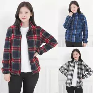 폴라폴리스 체크집업 양털 후리스/점퍼/여성 후리스/폴라폴리스 자켓