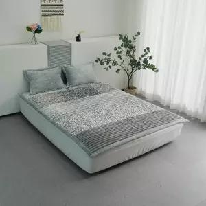 보들보들 국내생산 밍크극세사 겨울 침대패드 플라워