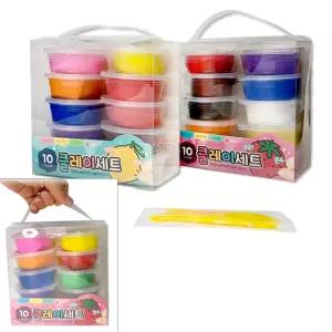 AT_10색 클레이 세트 (3종도구 포함)/아이클레이 공예 점토 찰흙 만들기 재료