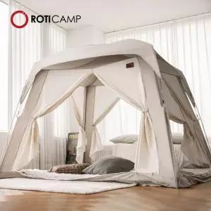 로티캠프 프리미엄 패브릭 침대 방한 난방텐트 패밀리
