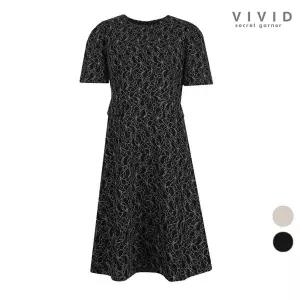 [하프클럽/비비드시크릿가너]VIVID 여성 자카드 레이스 봄가을 원피스