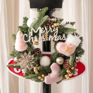 [텐바이텐]크리스마스 리스 벽장식 열매 쿠션 핑크 300mm 벽걸이 소품