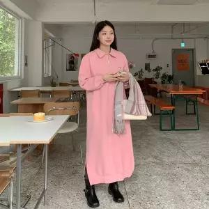 [공구우먼] [제작] 베이티 기모 루즈핏 롱 원피스 72735 빅사이즈 여성의류