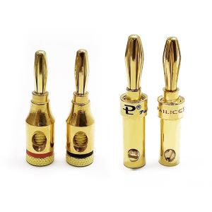금도금 바나나 플러그 스피커 바나나잭 오디오 전원 전선 연결 도금 단자 커넥터