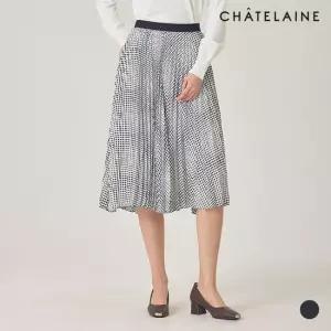 도트프린팅플리츠롱스커트_HCBMSK205