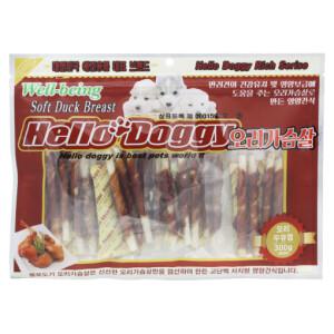 헬로도기 강아지건조간식 강아지대용량간식 사사미 오리우유껌 300g