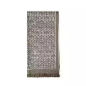 페라가모 스카프 32 7955 0736640 간치니 자카드 패턴 울 프린지 여성스카프 당일발송