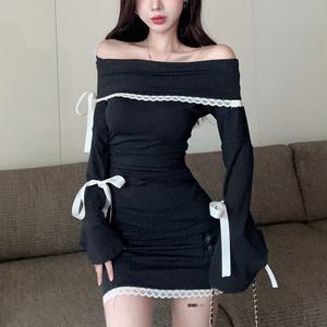 오프숄더 레이스 긴팔 미니원피스 홀복 섹시원피스 클럽 봄 여름 BJ의상