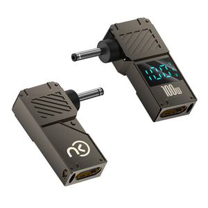 노트킹 100W USB C타입 TO DC 외경 3.0mm 내경 1.0mm LG 삼성 노트북 충전 변환 젠더 팁 잭 어댑터 케이블 전압 전류 측정 P-1