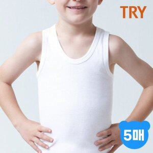 [TRY]트라이 남아 퓨어 순면 민소매런닝 5매세트