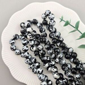 비즈톡 [J1-61-01]원석라운드 8/10/12/14mm 사방신 청룡 백호 주작 현무 은색 실버 4종 염주팔찌용 ,1줄