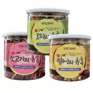 소고기 연어 오리의 유혹 져키 200g 3종 콤보 간식 (WFGELAL)