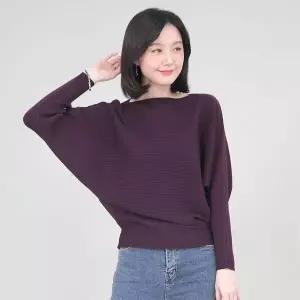 [하프클럽/] 엄마옷 가오리 보트넥 골지 여성 봄 가을 겨울 긴팔 니트 티셔