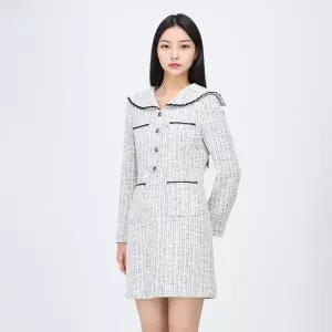 [롯데백화점]라인에디션 세일러 카라 트위드 원피스(NWOPPB05)