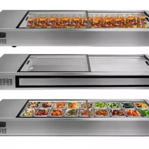 탁상형 업소용 토핑 분리형 셀프바 바트 피자 샐러드바