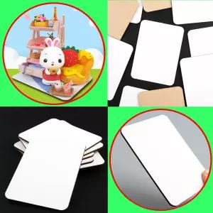 인쇄 우드 화이트 직사각 라운드 밑판 꾸미기판 10x13.5cm 10개입 냅킨 클레이 피규어 꾸미기