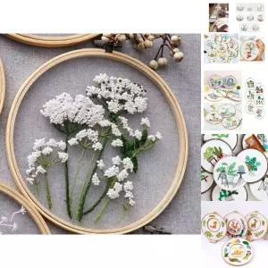 DIY 프랑스 자수 패키지 들꽃/취미/생활/십자수/세트/도안/손자수/집콕/놀이/공예/바늘/키트/실세트/공예용