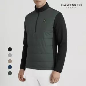 김영주스포츠 남성 패딩기모티셔츠 골프티셔츠 겨울 방풍 발열 등산 반집업 KRMT6132