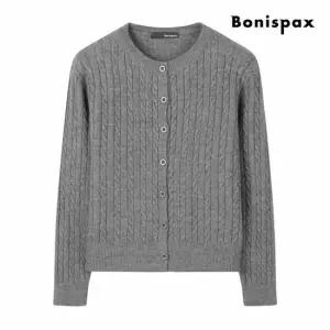 [보니스팍스] 클래식 라운드 넥 케이블 가디건 (XP9KG007M0)