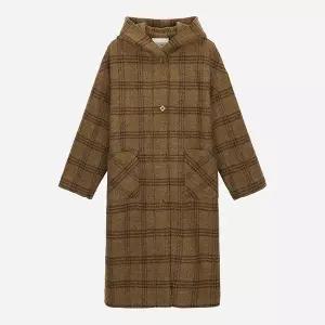 [써스데이아일랜드](대전신세계)후드 체크 롱 코트 T258MCT341W