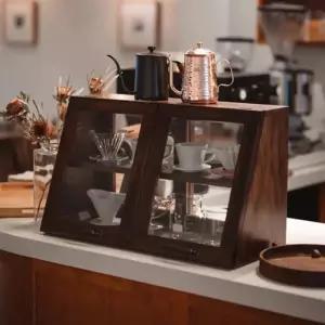 미니 원목 우드쇼케이스 수납 우드 엔틱 소품장식장