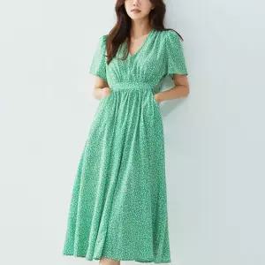 [로엠] V넥 플라워 롱원피스 (RMOWC37RTC-T)