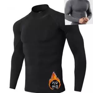기모 스포츠 이너웨어 반목 겨울 레이어 남성 스포츠 이너웨어 베이스 컴프레션 기능성 라운드 티셔츠 내복