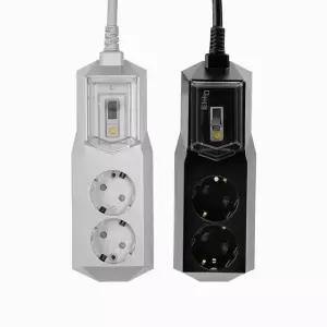 아이정 고용량 과부하 누전차단 멀티탭 2구 3M 블랙