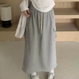 뒤트임 건빵 H라인 기모 롱스커트 겨울스커트 트렌디스커트