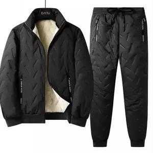 2배두툼 패딩솜 두툼한 고급융털 상하세트 남여공용 융털 기모바지 겨울방한 보온 트레이닝복 데일리웨어