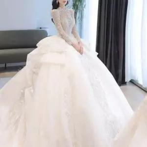 긴팔 웨딩드레스 벨라인 셀프 웨딩 3종 세트 웨딩촬영 스몰