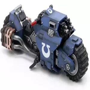 이즈리오 조이토이 워해머 40K 액션 피규어 1 18 울트라 마린 모터사이클 아웃라이더 차량 모델 장난감