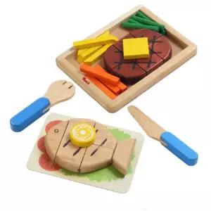 키즈카페 원목 스테이크 키친 완구 엄마 가사놀이 요리 역할놀이 소꿉놀이 놀이 소꿉