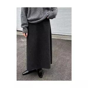 여성 트렌디 아이템 스커트 정장 모직 기모 겨울 캐주얼 슬림핏 A라인 롱 HT4