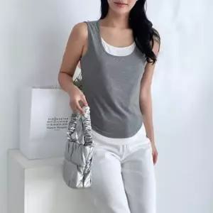 여성적인 스판나시 여름나시 민소매탑 나시탑 나시티 (WFJPRKD)