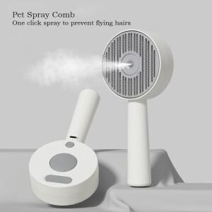 애완 동물 스프레이 헤어 빗 스팀 리무버 청소 브러시 고양이 손질 마사지 도구 디 매트 워터 미스트