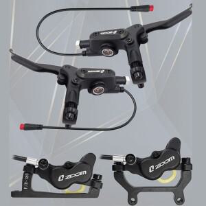 ZOOM 4피스톤 전기 자전거 유압 브레이크 눈에 보이는 오일 창 및 의 안전성과 제어를 위한 스마트 전원 차