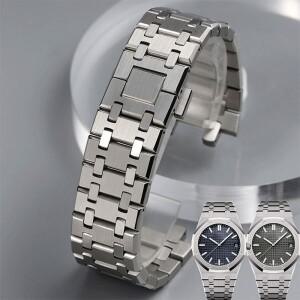 [호환품]AP 로얄 오크 15400 26331 남성 여성용 접이식 버클 스트랩 풀 스테인리스 스틸 26mm 시계줄 스트