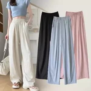 긴바지 면바지 스판 세미 여성바지 배기팬츠 배기 면 (WFJPU1J)