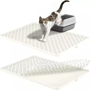 프리미엄 이중층 실리콘 고양이 깔때기 매트 u2013 미끄럼 방지 방수 및 청소하기 쉬운 18x12.5인치 (