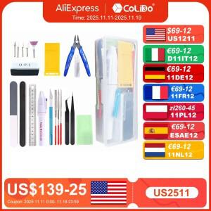 CoLiDo 3D 프린터 툴 키트 니들 파일 클리닝 트리밍 나이프 스크래퍼 긁개 핀셋 플라이어 디버링 DIY 프린