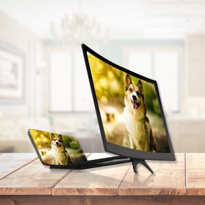 터치스크린12인치 대형 스크린  3D 휴대폰 화면 비디오 확대기 곡면 영화 증폭  스탠드 브래킷