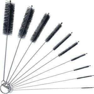 세척솔 브러쉬 텀블러 빨대 청소 와인병 키트 청소기 컵 파이프 병 10개 나일론 8인치 세트 브러시 블랙 청소용 튜브 키보드 실험실