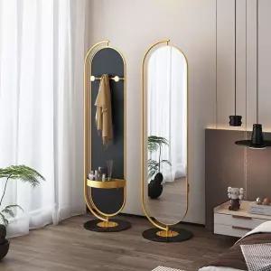 전신 거울 아치형 원목 행거 실버 블랙 와이드 셀카 이동식