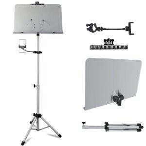 [미국배송] 이스트락 메탈 시트 뮤직 스탠드 - 휴대폰 홀더 프로페셔널 북 클립이 있는 조절식