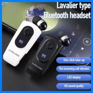 S90 블루투스 헤드셋 클립 귀걸이 와이어 헤드폰 포함 개폐식 와이어 스테레오 핸즈프리 이어버드 휴대폰용