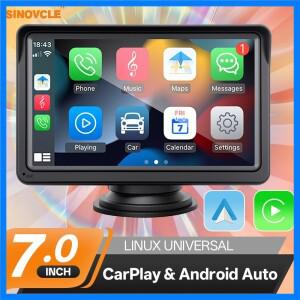 SINOVCLE 7인치 터치스크린 카 라디오 멀티미디어 플레이어 무선 카플레이 안드로이드 오토 USB/AUX/TF 닛