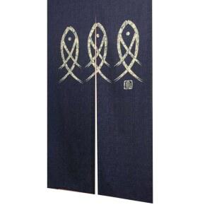 일식집 패브릭 커튼 부엌 주방 압축봉 업소용 물고기 가림막 바란스 세로100