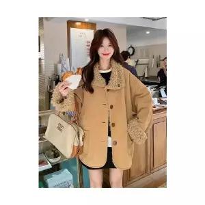 엘럽 여자 가죽 자켓 양면 코트 겨울 털 일체형 원템4